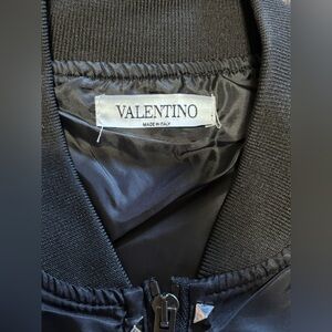 Black Nylon RockStud Bomber Jacket